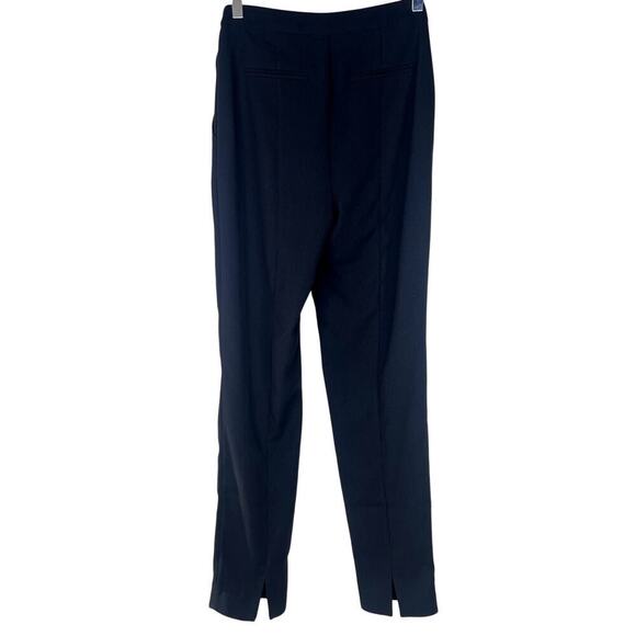 NUE 19.04 Black Crossover Slim Leg Pants Leather Waist Band Belted 34 XS Black - Picture 7 of 9